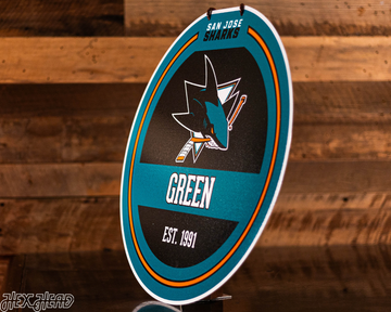 San Jose Sharks Personalized Monogram Metal Art