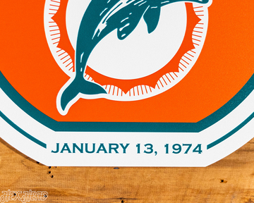VARSITY Collection- SINGLE Layer Miami Dolphins Super Bowl "VIII" Metal Wall Art