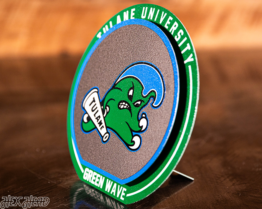 Tulane Green Wave "Double Play" On the Shelf or on the Wall Art