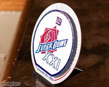 New York Giants "XXI" Super Bowl "Double Play" On the Shelf or on the Wall Art