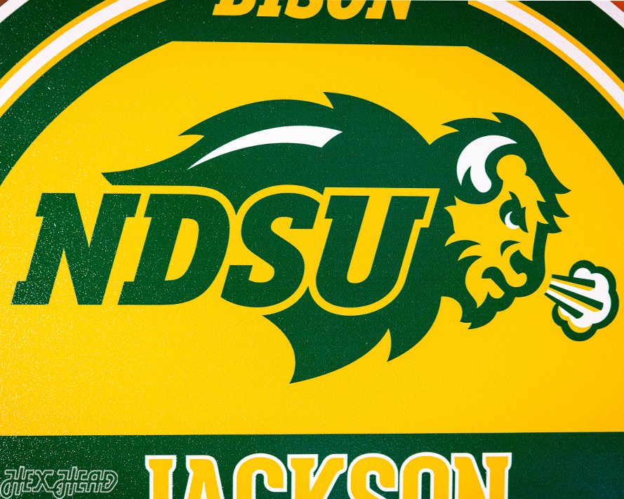 North Dakota State Bison Personalized Monogram Metal Art