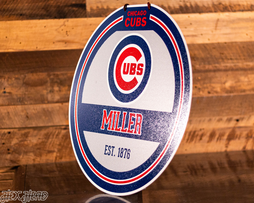 Chicago Cubs Personalized Monogram Metal Art