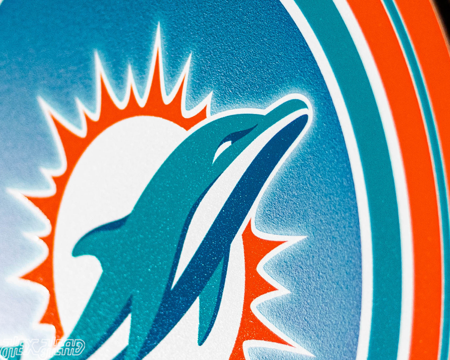 VARSITY Collection- SINGLE Layer Miami Dolphins Metal Wall Art