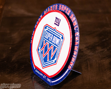 New York Giants "XXV" Super Bowl "Double Play" On the Shelf or on the Wall Art