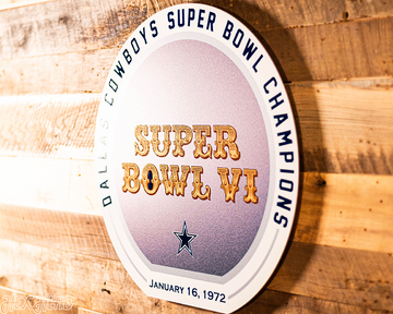 VARSITY Collection- SINGLE Layer Dallas Cowboys Super Bowl VI Metal Wall Art