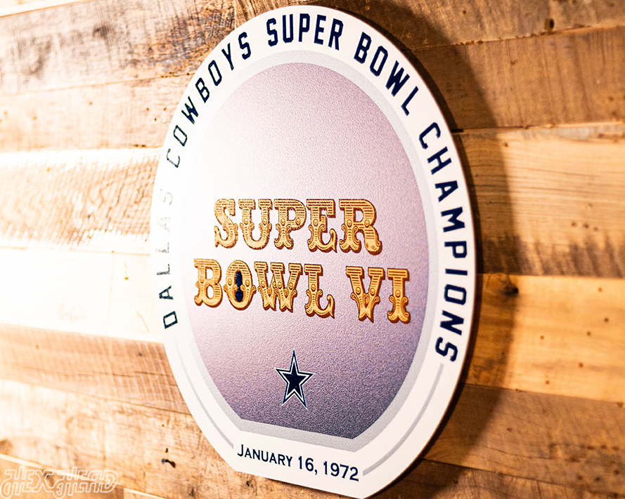 VARSITY Collection- SINGLE Layer Dallas Cowboys Super Bowl VI Metal Wall Art