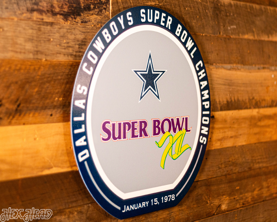 VARSITY Collection- SINGLE Layer Dallas Cowboys Super Bowl XII Metal Wall Art