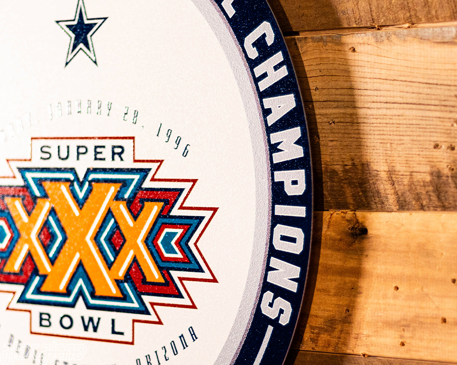 VARSITY Collection- SINGLE Layer Dallas Cowboys Super Bowl XXX Metal Wall Art