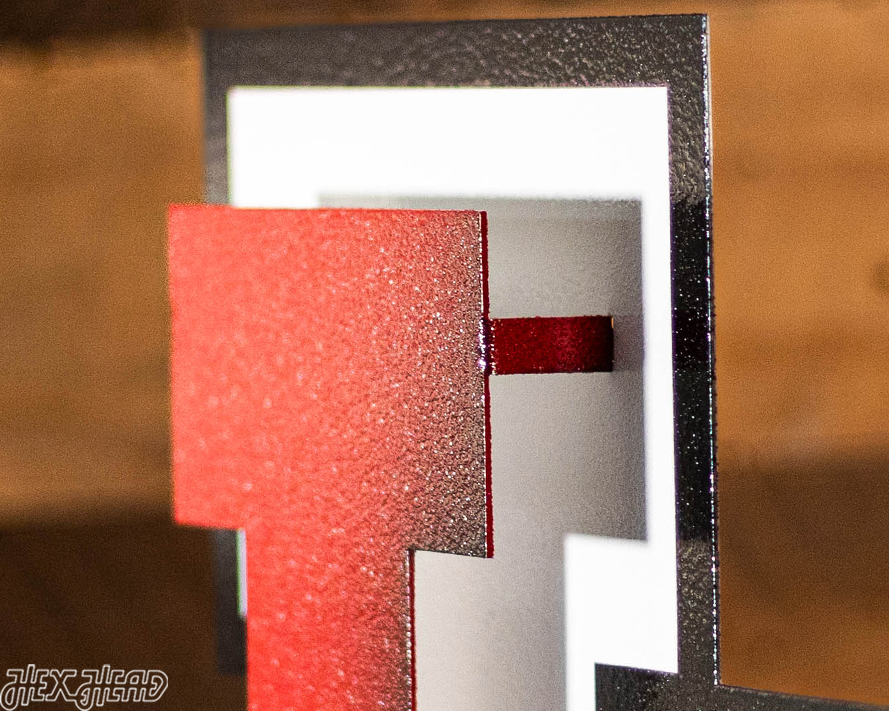 Utah Utes Interlocking U Logo 3D Vintage Metal Wall Art