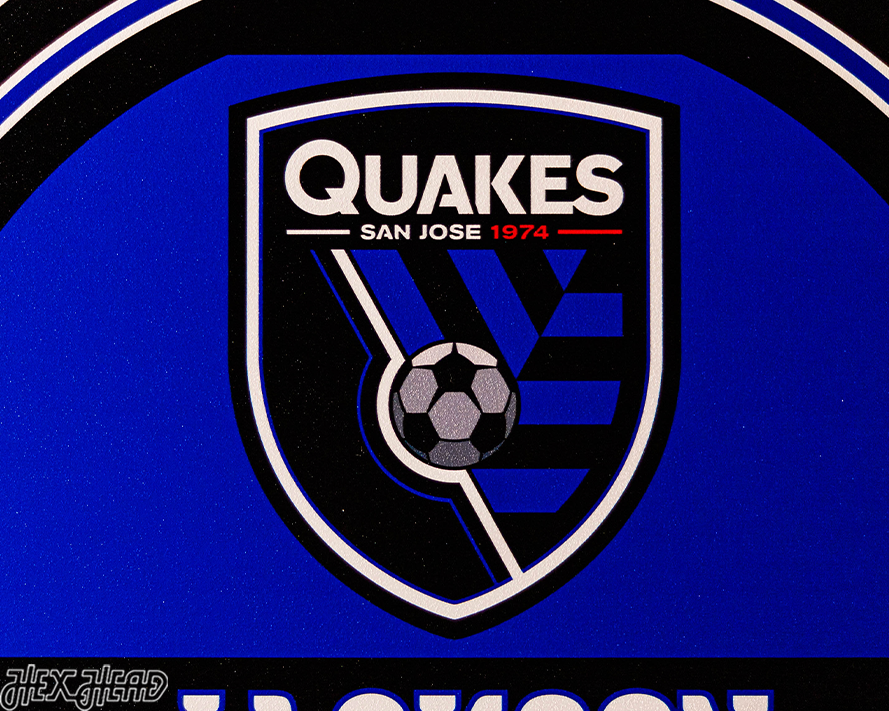 San Jose Earthquakes Personalized Monogram Metal Art