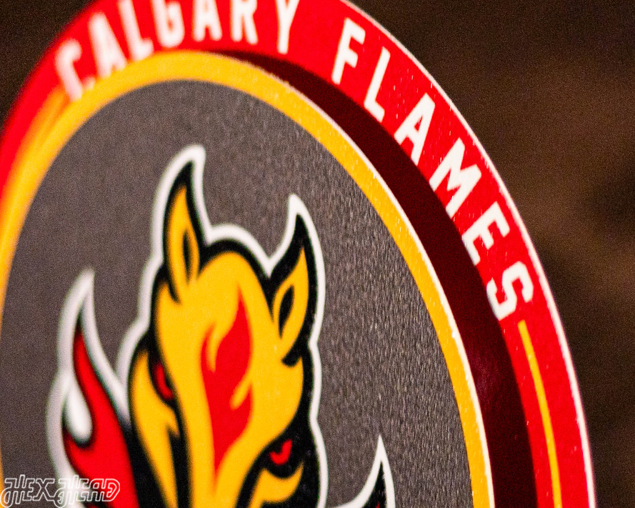 Calgary Flames "Double Play" On the Shelf or on the Wall Art