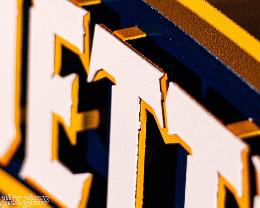 Marquette University Wordmark 3D Vintage Metal Wall Art