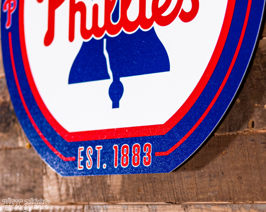 VARSITY Collection- SINGLE layer Philadelphia Phillies Metal Wall Art