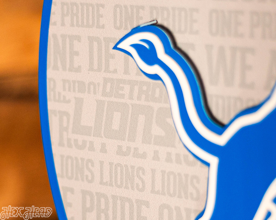 Detroit Lions CRAFT SERIES 3D Embossed Metal Wall Art