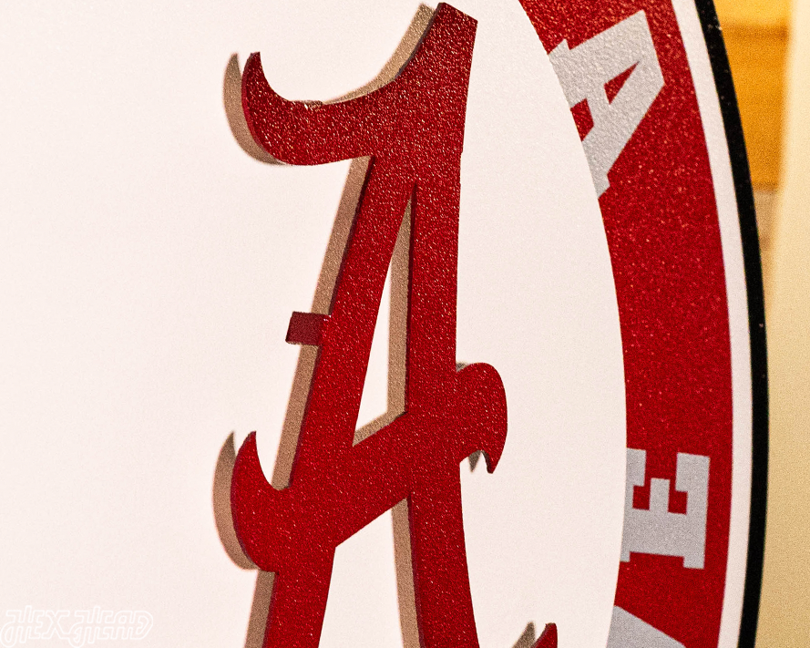 Alabama Crimson Tide 3D Vintage Metal Wall Art