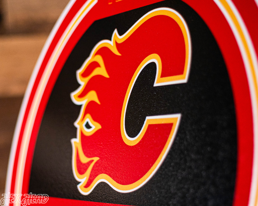 Calgary Flames Personalized Monogram Metal Art