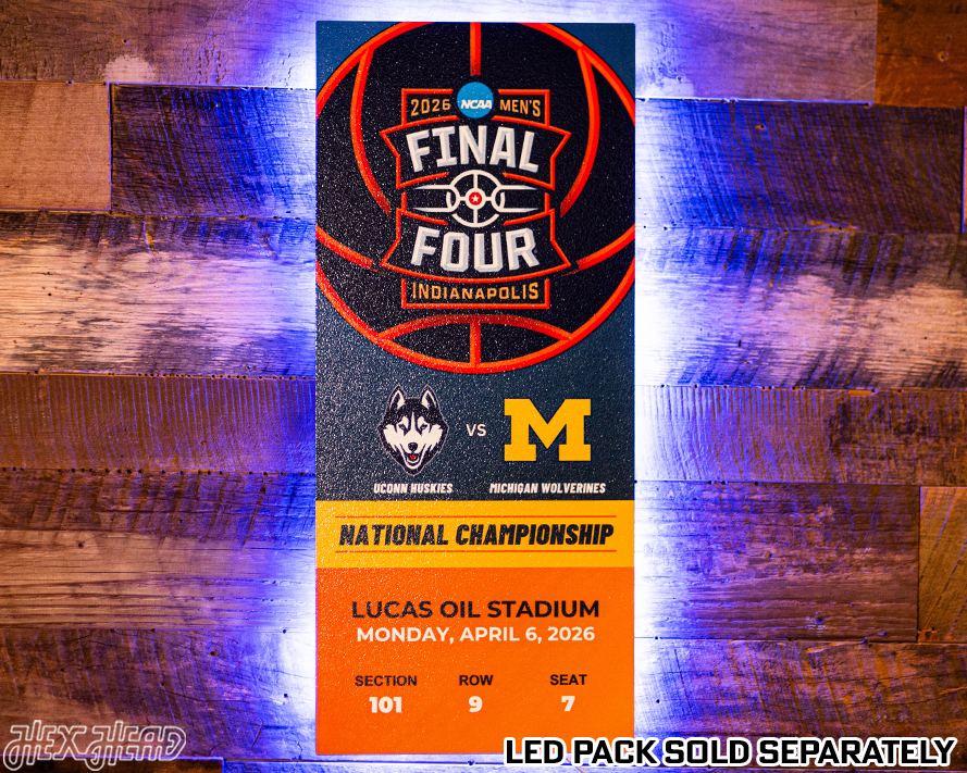 Michigan Personalized 2026 Men's Basketball National Champions Ticket Stub Single Layer Metal Wall Art