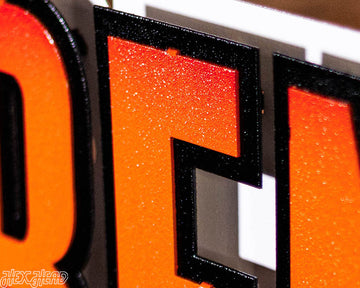 Cincinnati Bengals Wordmark 3D Vintage Metal Wall Art