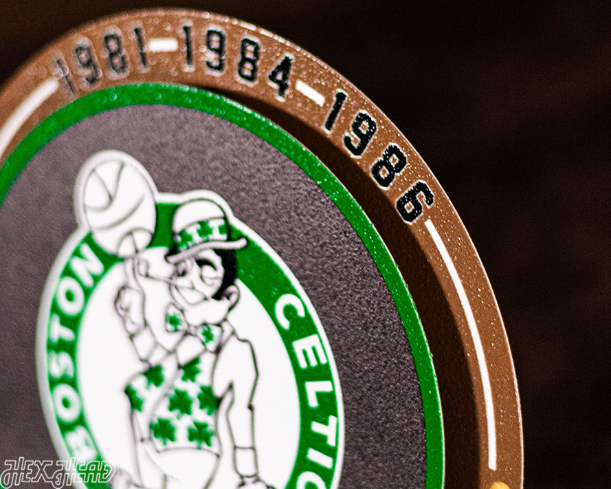 Boston Celtics "1981-1986" NBA World Champions "Double Play" On the Shelf or on the Wall Art