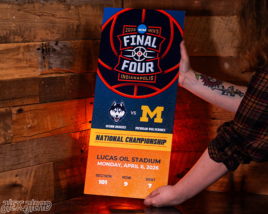Michigan Personalized 2026 Men's Basketball National Champions Ticket Stub Single Layer Metal Wall Art