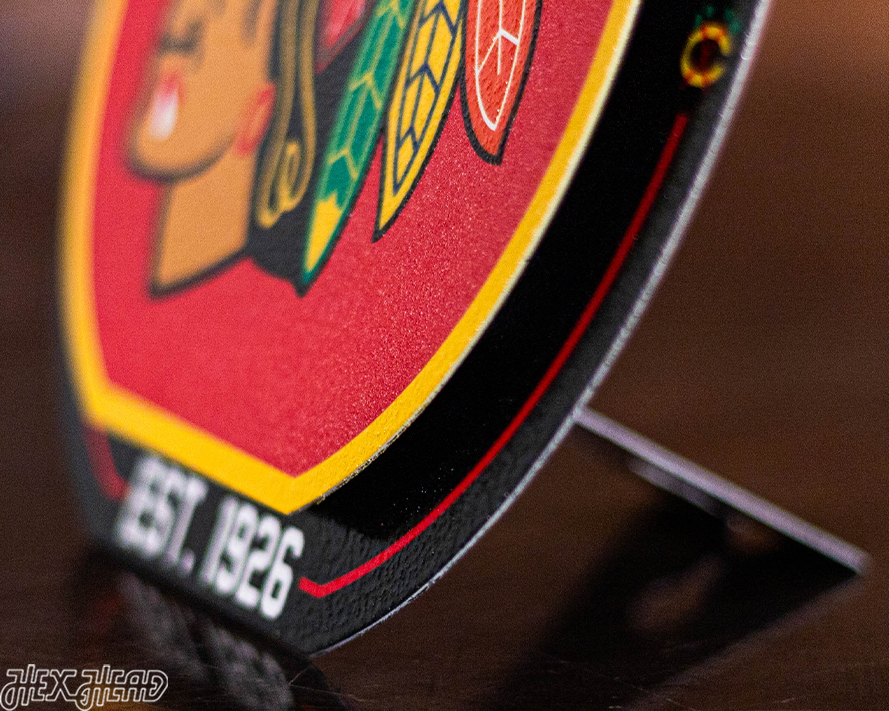 Chicago Blackhawks "Double Play" On the Shelf or on the Wall Art