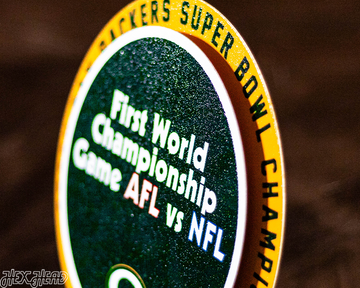 Green Bay Packers "1967" Super Bowl "Double Play" On the Shelf or on the Wall Art