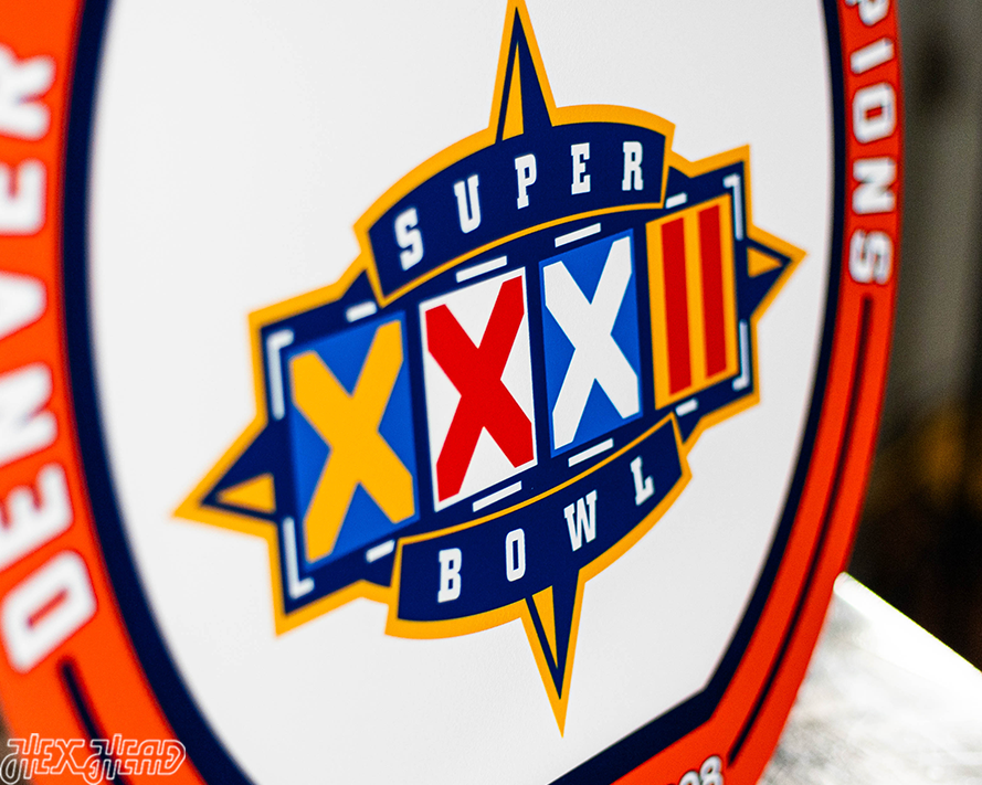 VARSITY Collection- SINGLE Layer Denver Broncos Super Bowl XXXII Metal Wall Art