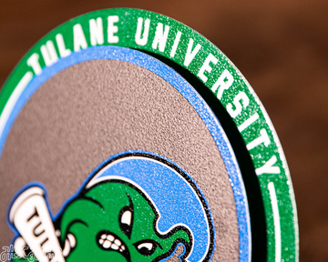 Tulane Green Wave "Double Play" On the Shelf or on the Wall Art