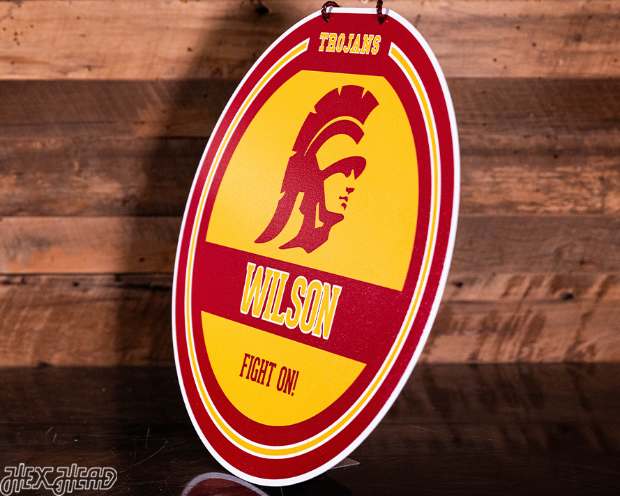 USC Southern California Trojans Personalized Monogram Metal Art