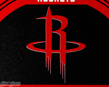 Houston Rockets Personalized Monogram Metal Art