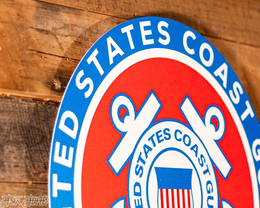 VARSITY Collection- SINGLE Layer United States Coast Guard Metal Wall Art