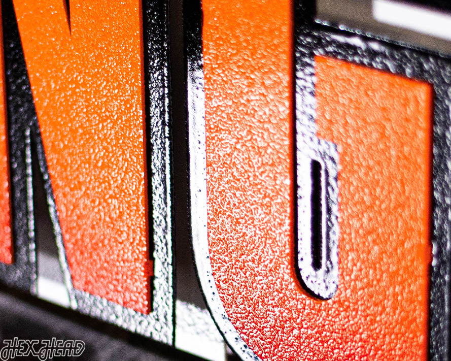 Cincinnati Bengals Wordmark 3D Vintage Metal Wall Art