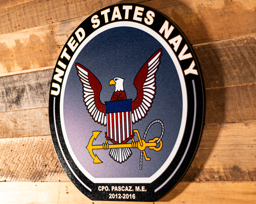 VARSITY Collection- SINGLE Layer United States Navy Metal Wall Art