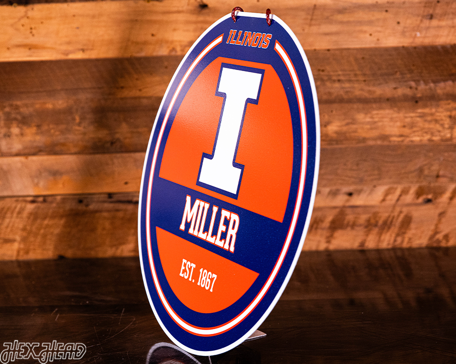 Illinois Fighting Illini Personalized Monogram Metal Art