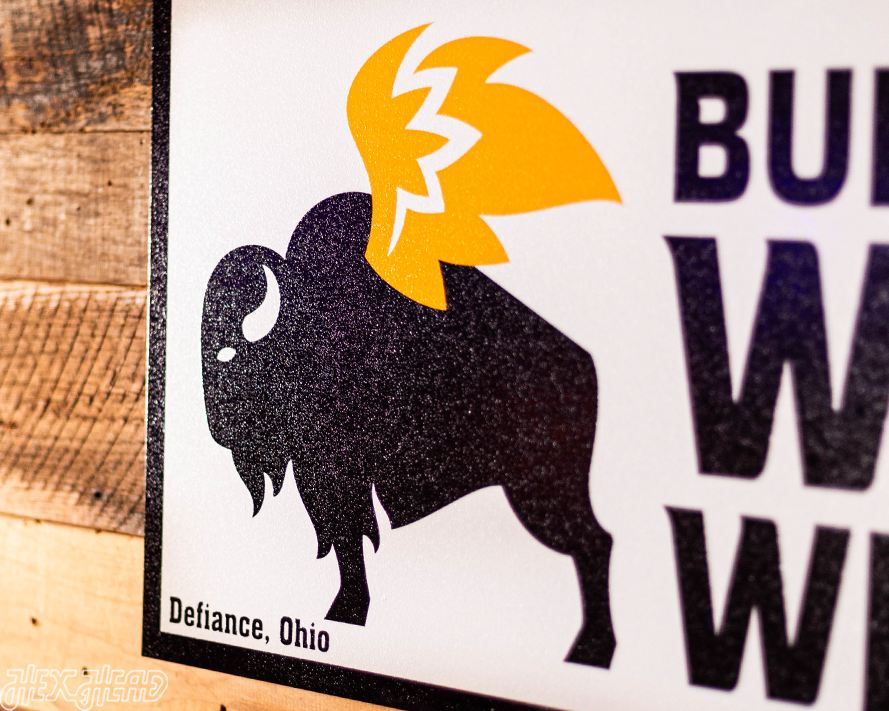 Buffalo Wild Wings Logo SINGLE LAYER Vintage Metal Wall Art