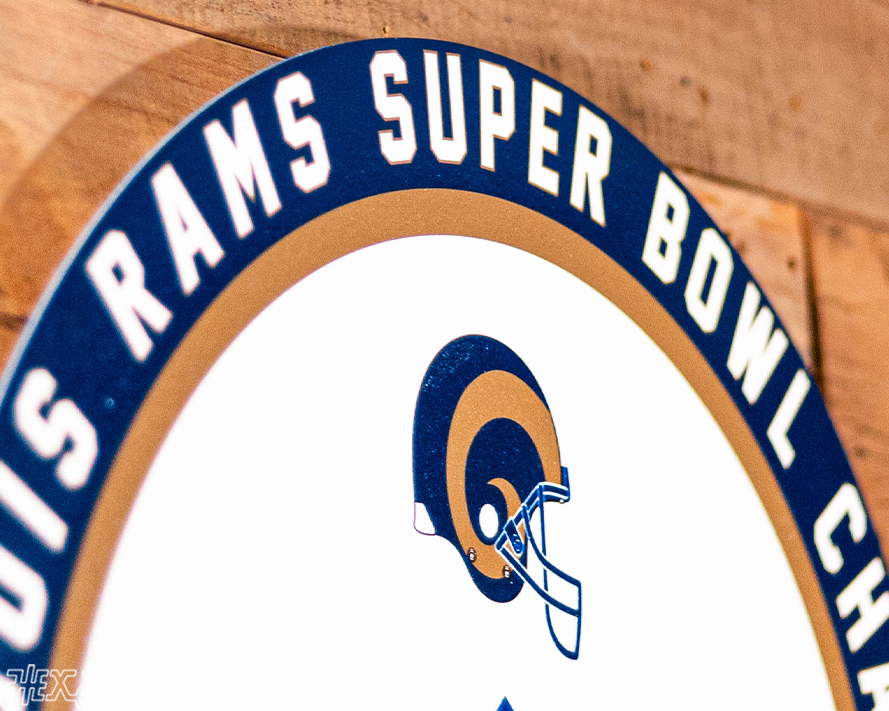 VARSITY Collection- Single Layer Los Angeles Rams Super Bowl XXXIV Metal Wall Art