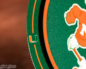 Miami Hurricanes "Double Play" On the Shelf or on the Wall Art