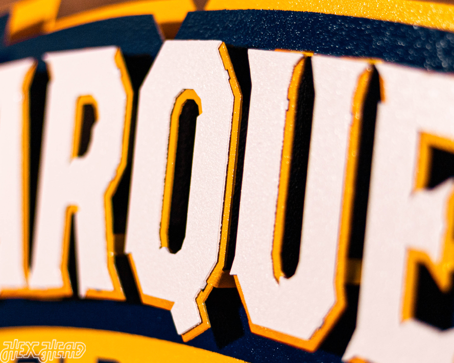 Marquette University Wordmark 3D Vintage Metal Wall Art
