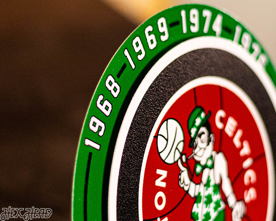 Boston Celtics "1968-1976" NBA World Champions "Double Play" On the Shelf or on the Wall Art