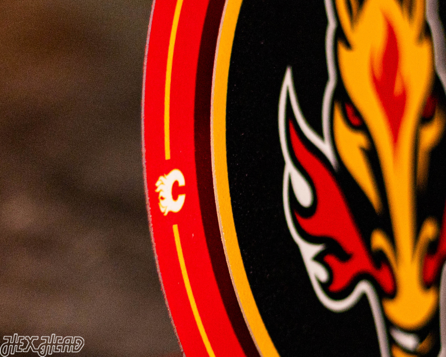 Calgary Flames "Double Play" On the Shelf or on the Wall Art