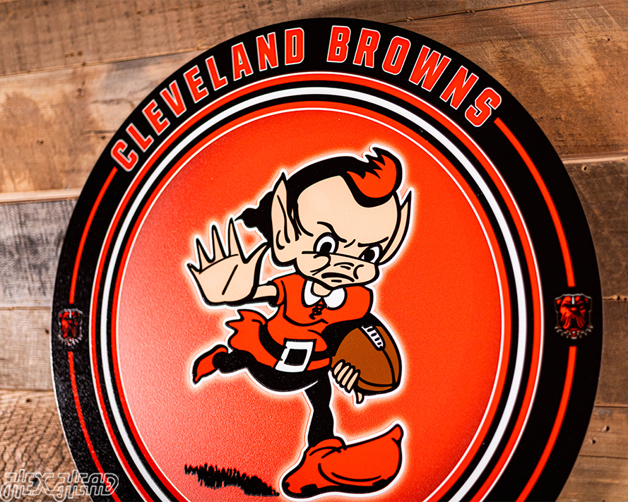 VARSITY Collection- SINGLE Layer Cleveland Browns Metal Wall Art