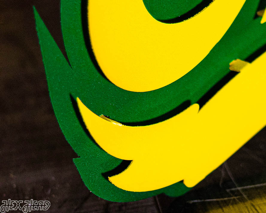 Oregon Ducks  Script 3D Vintage Metal Wall Art