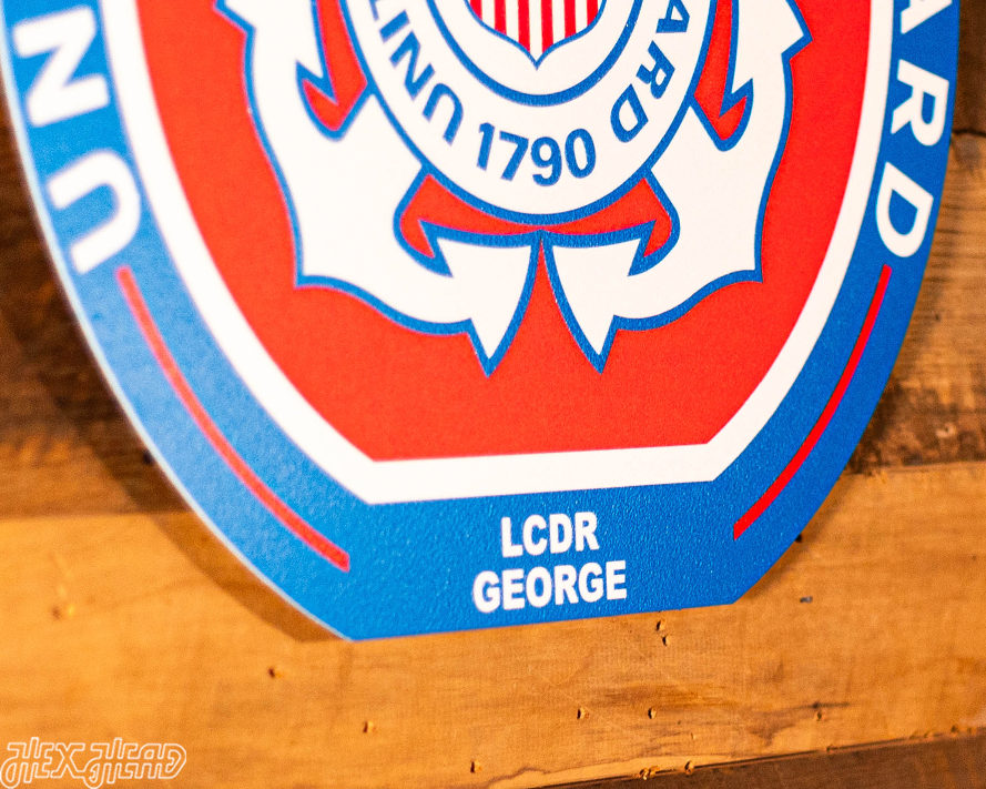 VARSITY Collection- SINGLE Layer United States Coast Guard Metal Wall Art