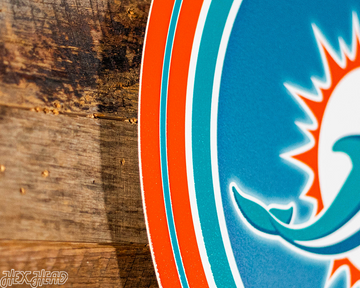 VARSITY Collection- SINGLE Layer Miami Dolphins Metal Wall Art