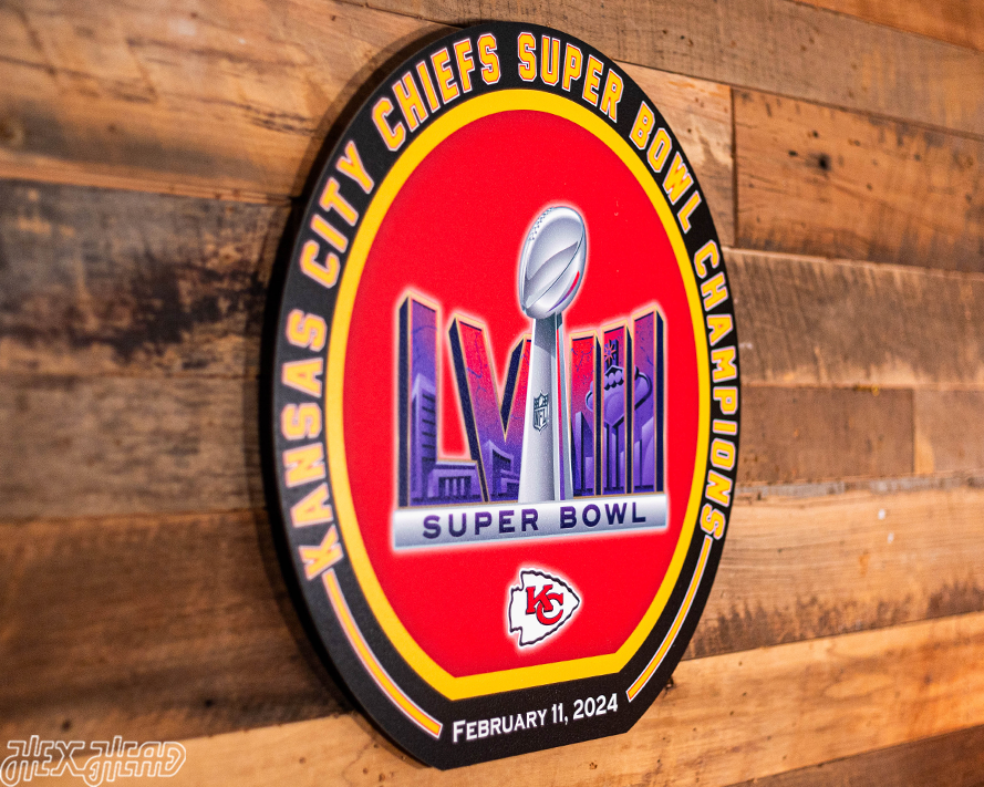 VARSITY Collection- SINGLE layer Kansas City Chiefs Super Bowl LVIII Metal Wall Art