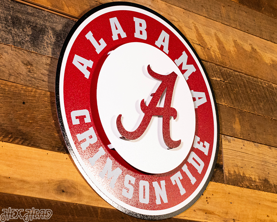 Alabama Crimson Tide 3D Vintage Metal Wall Art