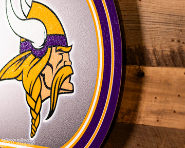 VARSITY Collection- SINGLE Layer Minnesota Vikings Metal Wall Art