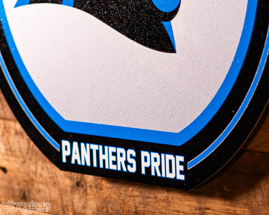 VARSITY Collection- SINGLE Layer Carolina Panthers Metal Wall Art