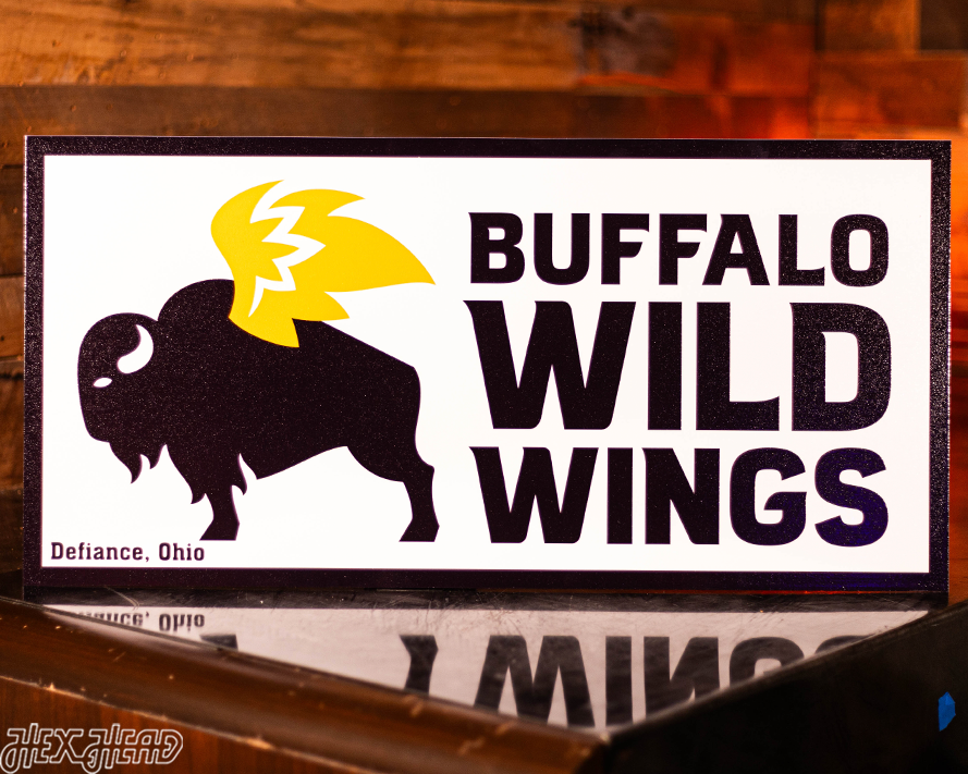 Buffalo Wild Wings Logo SINGLE LAYER Vintage Metal Wall Art