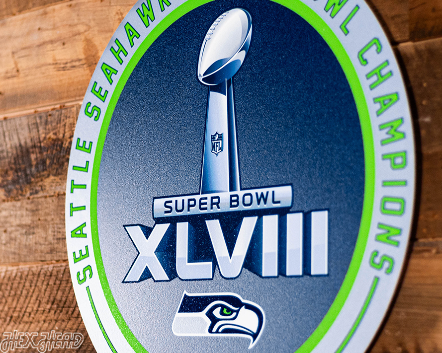 VARSITY Collection- Single Layer Seattle Seahawks Super Bowl XLVIII Metal Wall Art